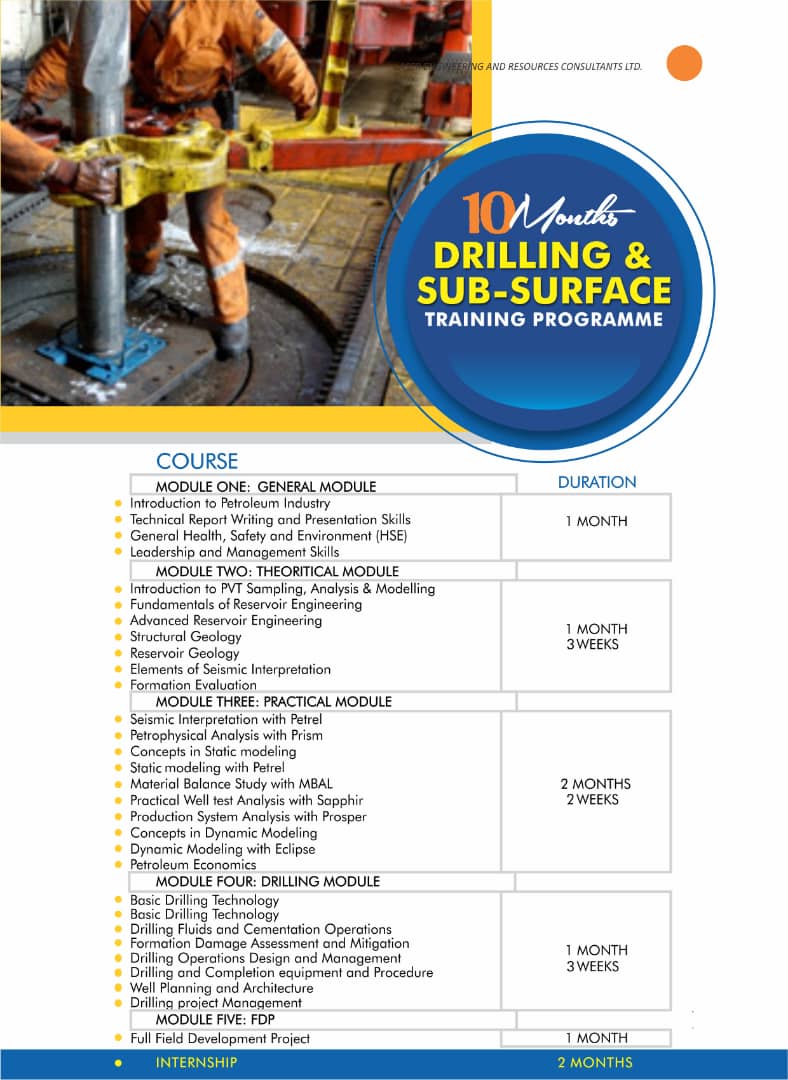 DRILLING AND SUBSURFACE  TRAINING PROGRAMME